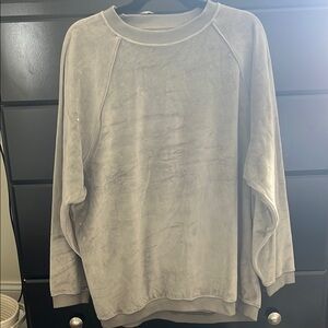 Velvet Oversized Gray Sweatshirt